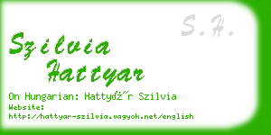 szilvia hattyar business card